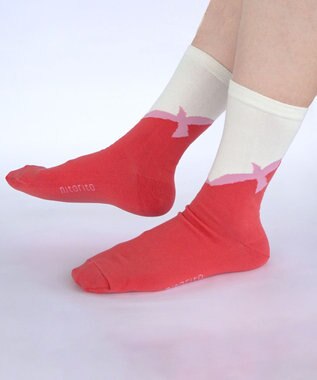 nitorito 【UNISEX】米沢オリジナル柄 tori 靴下 pink