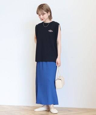 AMERICAN HOLIC ロゴ刺繍ノースリーブプルオーバー Black