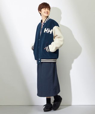 HELLY HANSEN 【リバーシブル・保温・ECO素材】ファイバーパイルリバーシブルバーシティージャケット アイボリー