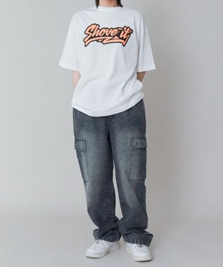 WEGO 【KIDS】デニムイージーカーゴパンツ（JUNIOR） デニム中濃加工色