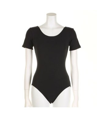 Chacott 丸首半袖レオタード（スムース） ブラック