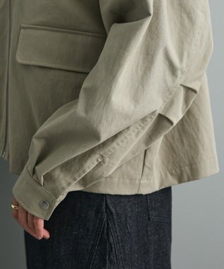 CRAFT STANDARD BOUTIQUE フェイクレザー衿ブルゾン Light Khaki