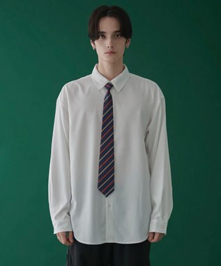 WEGO タイ付きシャツ(LS) ホワイト