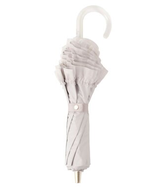 MOONBAT ランバン オン ブルー 晴雨兼用日傘 折りたたみ傘 ビジュー付きオーガンジーフリル 遮光 遮熱 UV キャメル