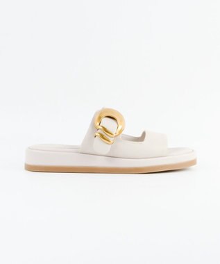 STEVE MADDEN BAY-RIDGE ビッグバックルフラットサンダル ボーン