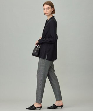 ICB 【UVカット・洗える】ウール2WAYストレッチ ドロストパンツ 無地柄系