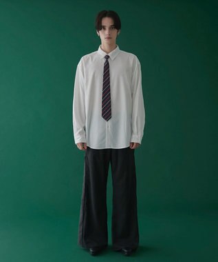 WEGO タイ付きシャツ(LS) ホワイト