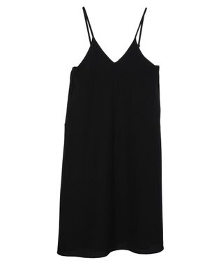 AMERICAN HOLIC 丈違いフクレジャガードキャミワンピース Black