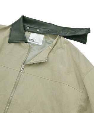 CRAFT STANDARD BOUTIQUE フェイクレザー衿ブルゾン Light Khaki