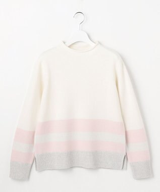 J.PRESS LADIES CAT ブロッキング ニット ピンク系