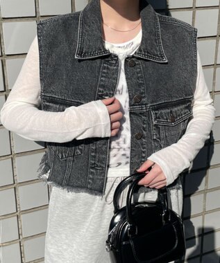 WEGO デニムショートベスト ブラックその他