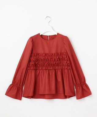 Feroux フリルギャザー ブラウス レッド系