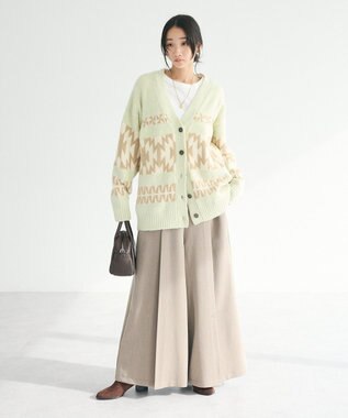 CRAFT STANDARD BOUTIQUE オルテガ柄ニットカーディガン Green