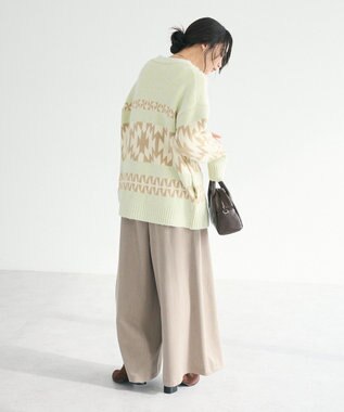 CRAFT STANDARD BOUTIQUE オルテガ柄ニットカーディガン Green