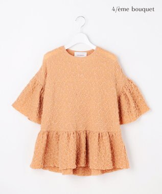 自由区 【カトリエムブーケ】Une forme bosselee ギャザーディテールフェミニンプルオーバー オレンジ