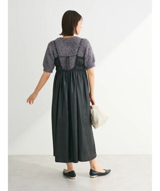 Green Parks テープヤーン半袖ニットプルオーバー Charcoal Gray