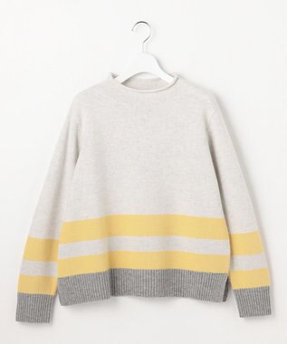 J.PRESS LADIES CAT ブロッキング ニット イエロー系