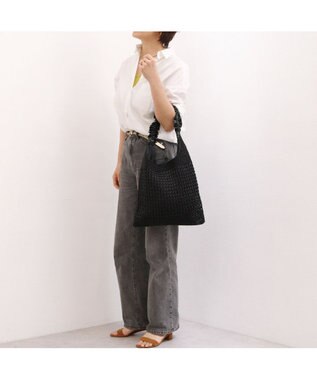 UNBILLION カシュカシュ cachecache / メタリックコードフリルハンドルトート ブラック