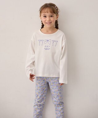 ANY KIDS 【Good Price】 ANY刺繍 長袖Tシャツ オフホワイト