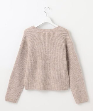 Feroux 【洗える】片畦プルオーバーニット ベージュ系