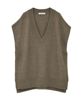AMERICAN HOLIC ラメ入りＶネックニットベスト Mocha