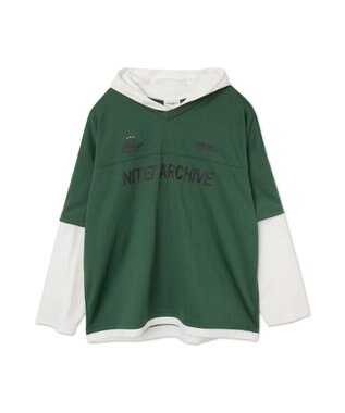 WEGO メッシュレイヤードTパーカー（LS） ダークグリーン