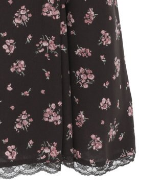 earth music&ecology レース切替フラワーロングワンピース Brown