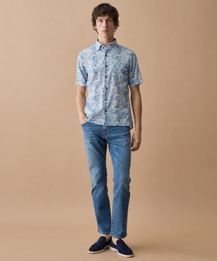 JOSEPH ABBOUD 【JAPANファブリック/ストレッチ/軽量】ライトオンス ストレッチ デニム パンツ サックスブルー系