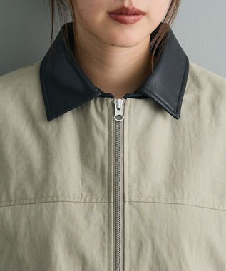 CRAFT STANDARD BOUTIQUE フェイクレザー衿ブルゾン Light Khaki