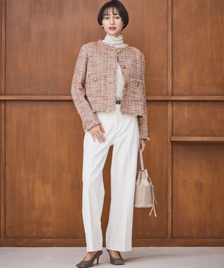 23区 S 【CLASSY.掲載/洗える】スムージーコットン タートルネック ニット ベージュ系