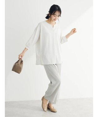 Green Parks バー付き７分袖ブラウソー Light Beige