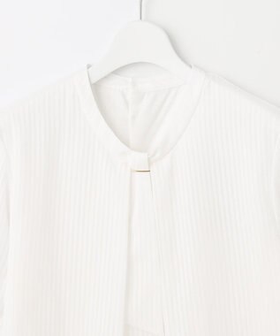 J.PRESS LADIES L シャドーストライプ ボウタイ カットソー ホワイト系1