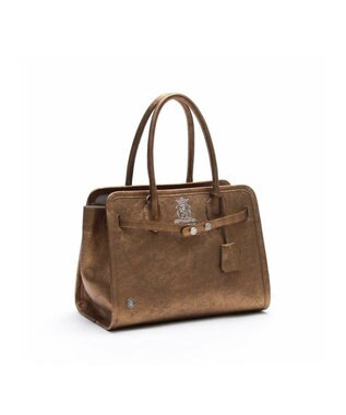 A.D.M.J. 【牛革】メタリックレザー/ヘリ巻きベルトトートM(Dカン+) ブラス　ブラウン