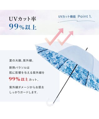 MOONBAT 断熱パラソル 晴雨兼用 オーシャンビュー 日傘 遮熱 遮光 UV ペールスカイ