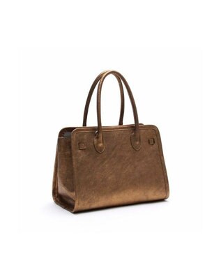 A.D.M.J. 【牛革】メタリックレザー/ヘリ巻きベルトトートM(Dカン+) ブラス　ブラウン