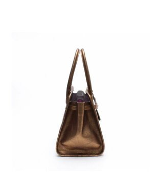 A.D.M.J. 【牛革】メタリックレザー/ヘリ巻きベルトトートM(Dカン+) ブラス　ブラウン