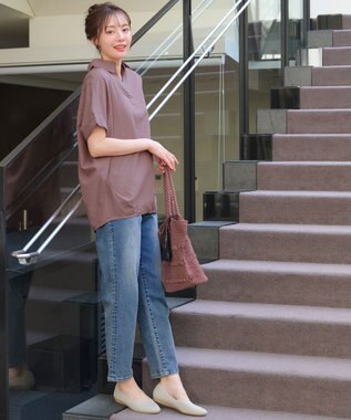 Tiaclasse 【洗える】 リネンミックススキッパーシャツ ピンク