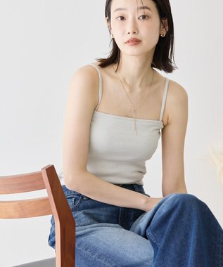 AMERICAN HOLIC カップ付き　ラメリブキャミソール Light Beige