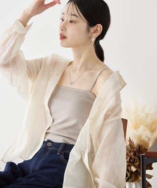 AMERICAN HOLIC カップ付き　ラメリブキャミソール Light Beige