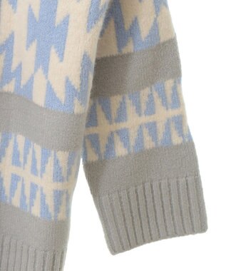 CRAFT STANDARD BOUTIQUE オルテガ柄ニットカーディガン Sax