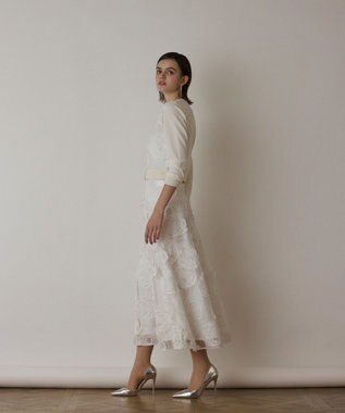 GRACE CONTINENTAL ローズ刺繍ニットカーディガン ホワイト