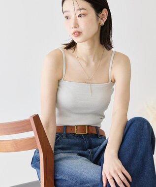 AMERICAN HOLIC カップ付き　ラメリブキャミソール Light Beige