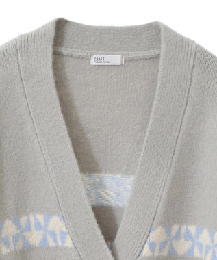 CRAFT STANDARD BOUTIQUE オルテガ柄ニットカーディガン Sax