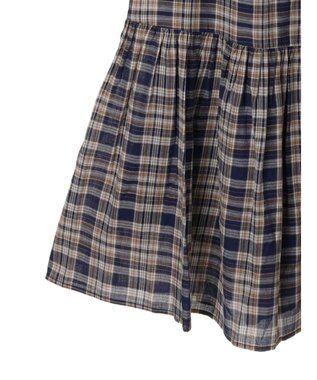earth music&ecology マドラスチェックキャミワンピース Navy
