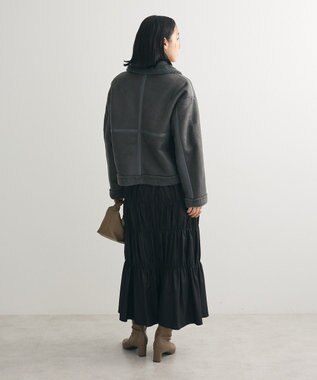 Green Parks フェイクムートンブルゾン Charcoal Gray