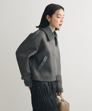 Green Parks フェイクムートンブルゾン Charcoal Gray