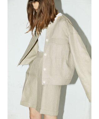 uncrave ヘリンボーン リネン ブルゾン（uncrave WHITE） フラックスA