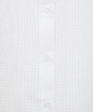 earth music&ecology ミニチェックバルーンスリーブブラウス Off White