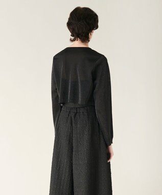 GRACE CONTINENTAL ラメシアーショートニットカーディガン ブラック