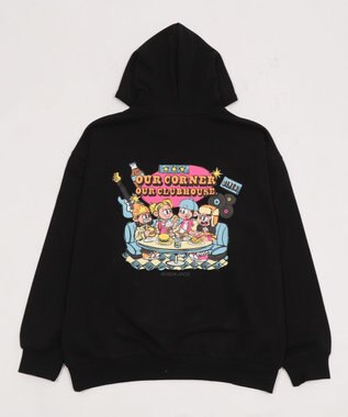 WEGO 【ユニセックス着用ITEM】別注NEWJACKグラフィックプルパーカー ブラック